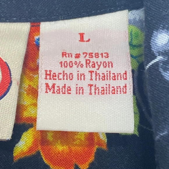 Malibu Dreams Mens Hawaiian Multicolor Novelty Button Down Cocktail Shirt Size L - Picture 5 of 9